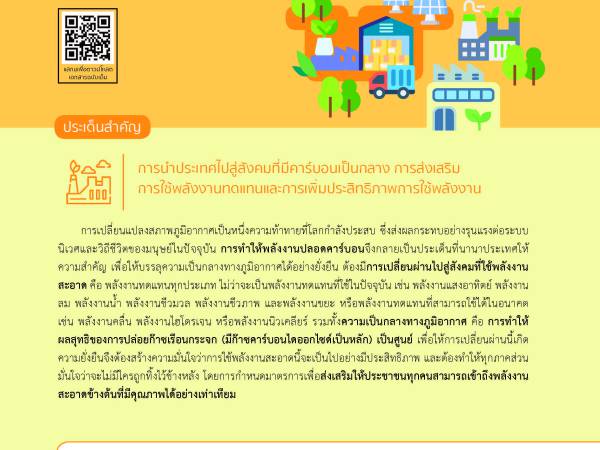 รายงานการพัฒนาที่ยั่งยืน 2565 ด้าน 3 การลดการปล่อยก๊าซเรือนกระจกในภาคพลังงาน และอุตสาหกรรมที่ยั่งยืน (Energy Decarbonization with Universal Access)