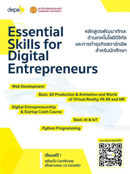 e-learning หลักสูตรวิชาโทสาขาทักษะผู้ประกอบการดิจิทัล จำนวน 5 ชุดวิชา จำนวน 5 ชุดวิชา 15 หน่วยกิต