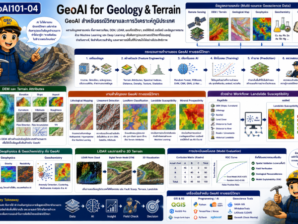 geoai101-04 ธรณีวิทยาและการวิเคราะห์ภูมิประเทศ (GeoAI for Geology & Terrain)