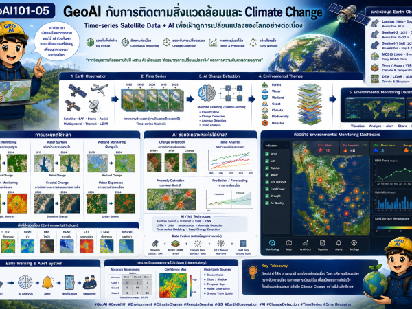 geoai101-05 GeoAI กับการติดตามสิ่งแวดล้อมและ Climate Change